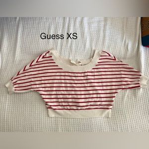 Guess - Cropped off shoulder short sleeves knitted sweater